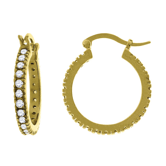 925 22mm-Cz Hoop Earrings