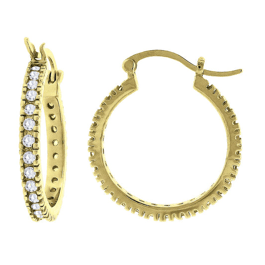 925 25mm-Cz Hoop Earrings