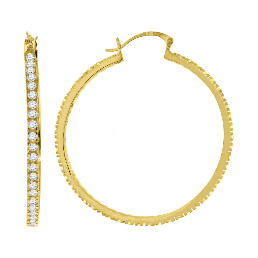 925 43mm-Cz Hoop Earrings