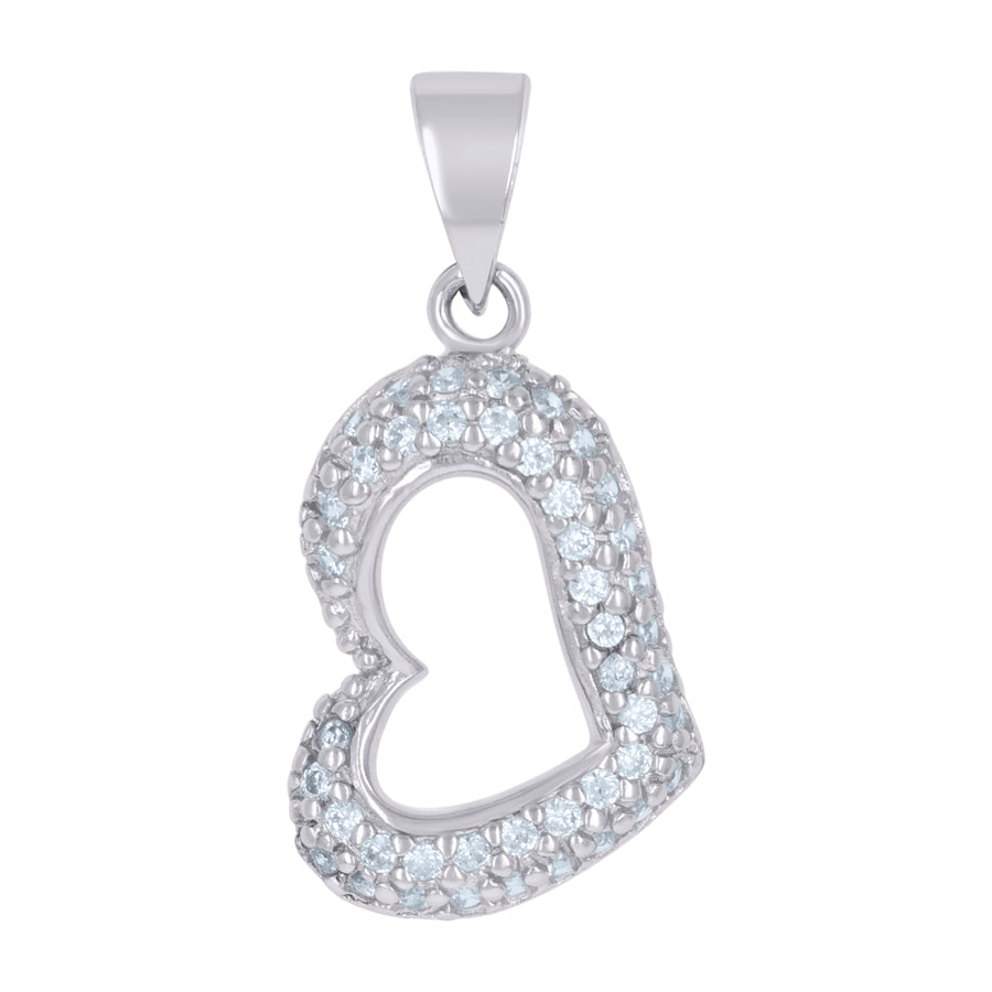 925 Fancy Cz Heart Pendant