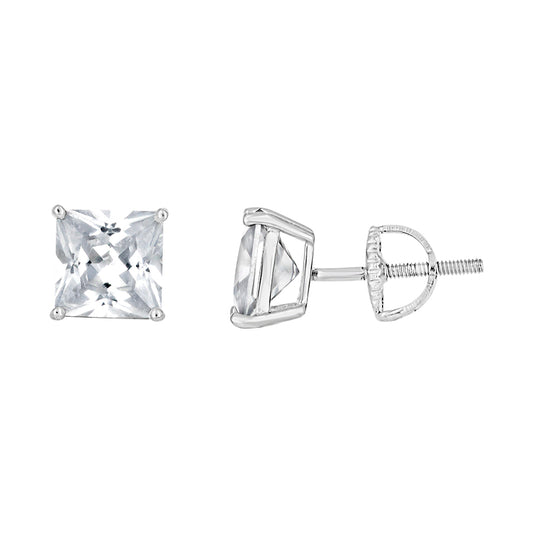 7mm-Square Cz-Stud Screw Back