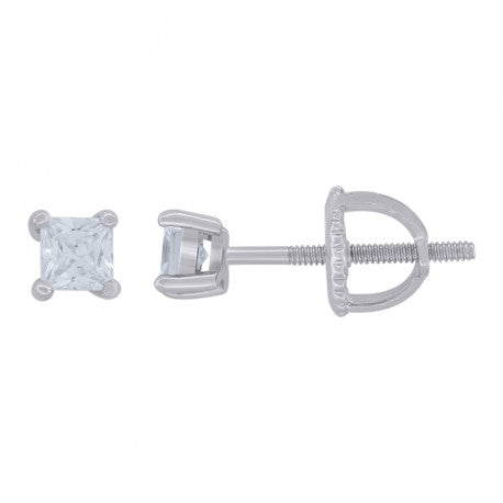 3mm-Square Cz-Stud Screw Back