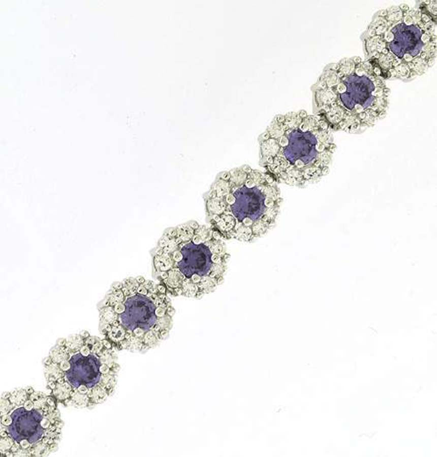 925-Flower Cz Bracelet