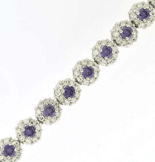 925-Flower Cz Bracelet