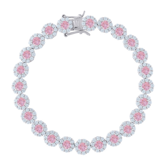 925-Flower Cz Bracelet