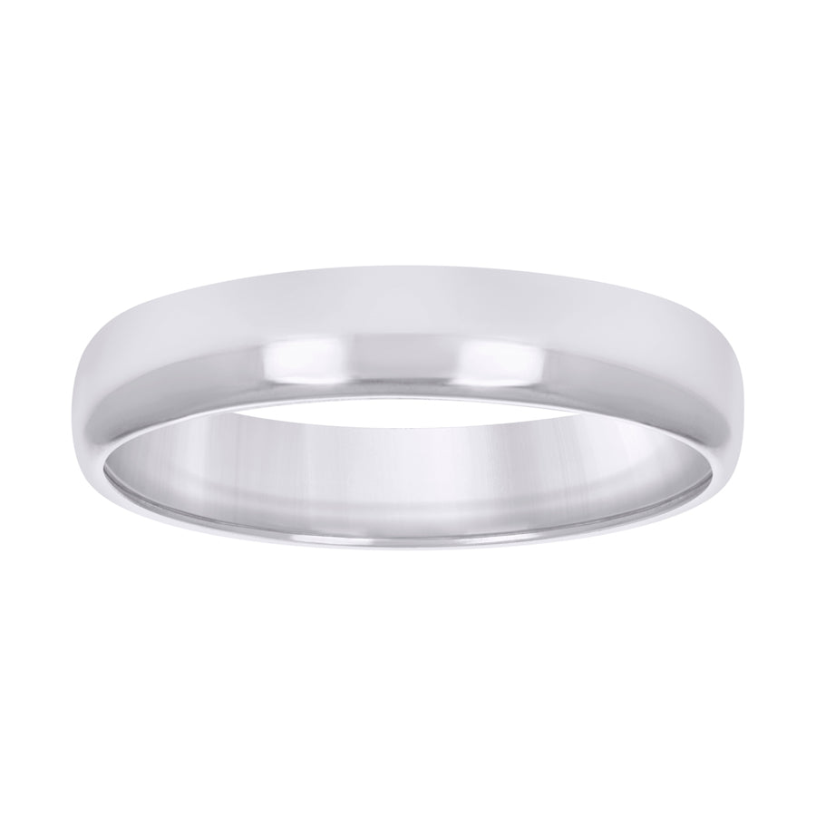 10KT WHITE GOLD REGFIT WEDDING BAND 4MM