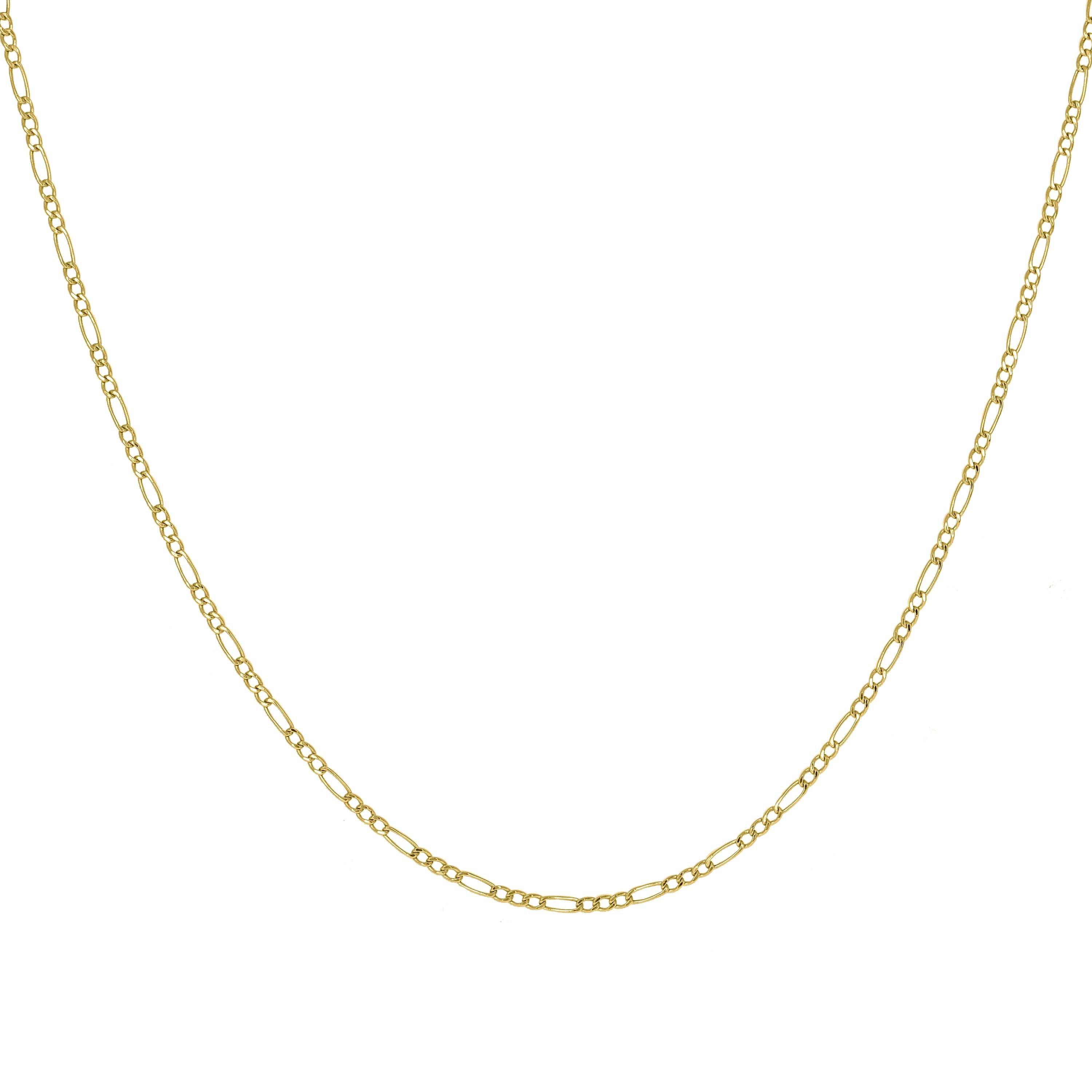 10K Yellow Gold Hollow Figaro Chain 050 2.00mm