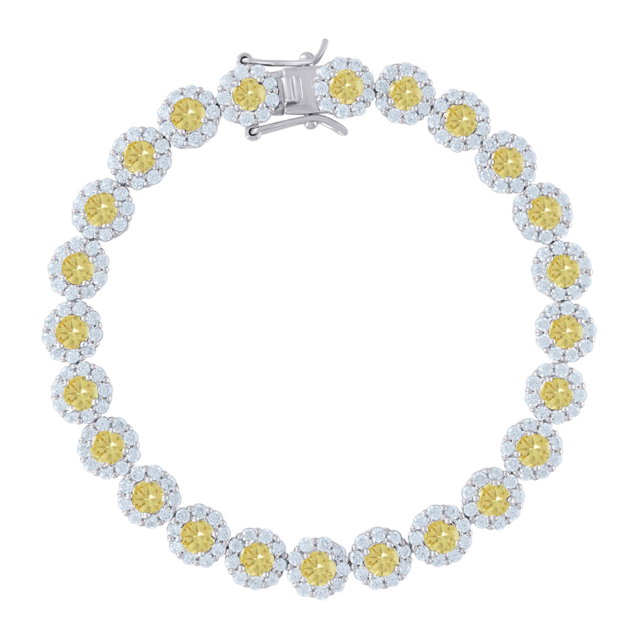 925-Flower Cz Bracelet