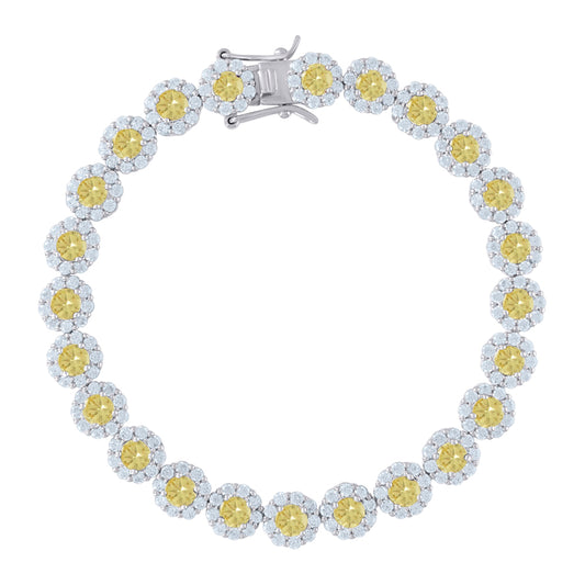 925-Flower Cz Bracelet