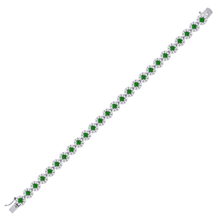 925-Flower Cz Bracelet