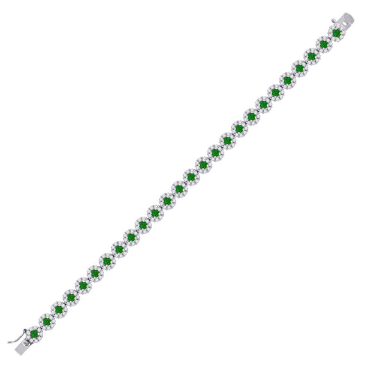 925-Flower Cz Bracelet