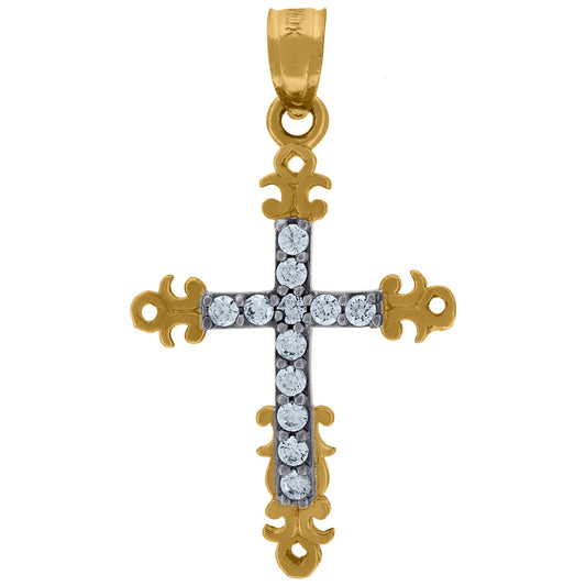 10Kt Cz-Cross Charm