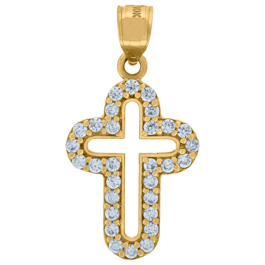 10Kt Cz-Cross Charm