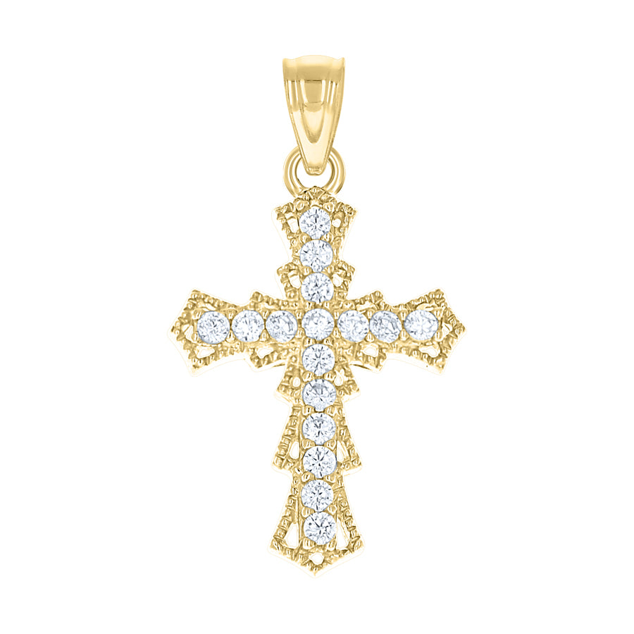 10Kt Cz-Cross Charm