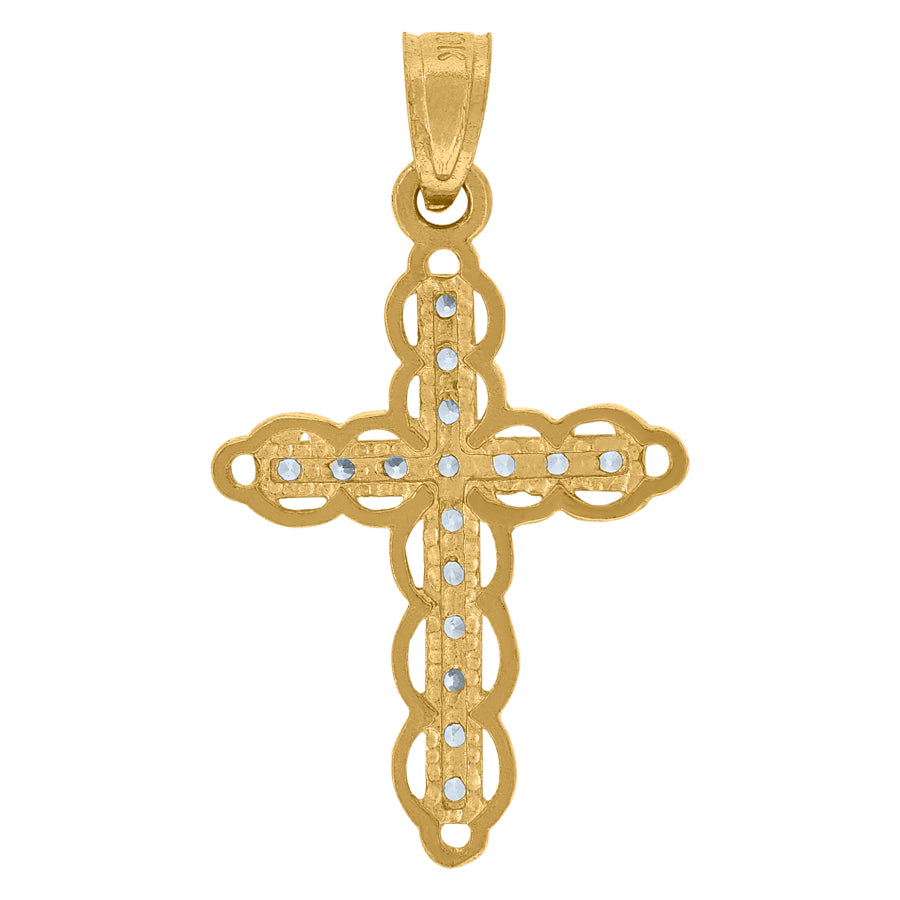 10Kt Cz-Cross Charm