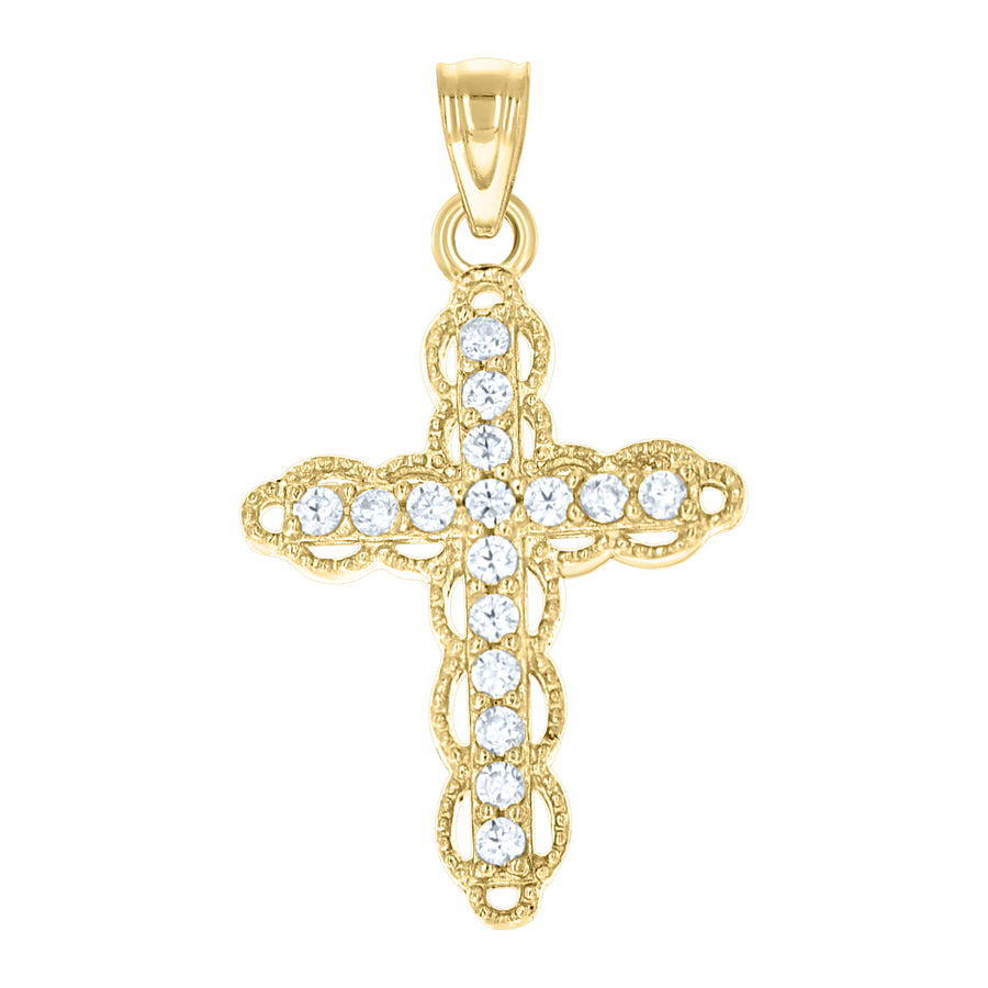 10Kt Cz-Cross Charm