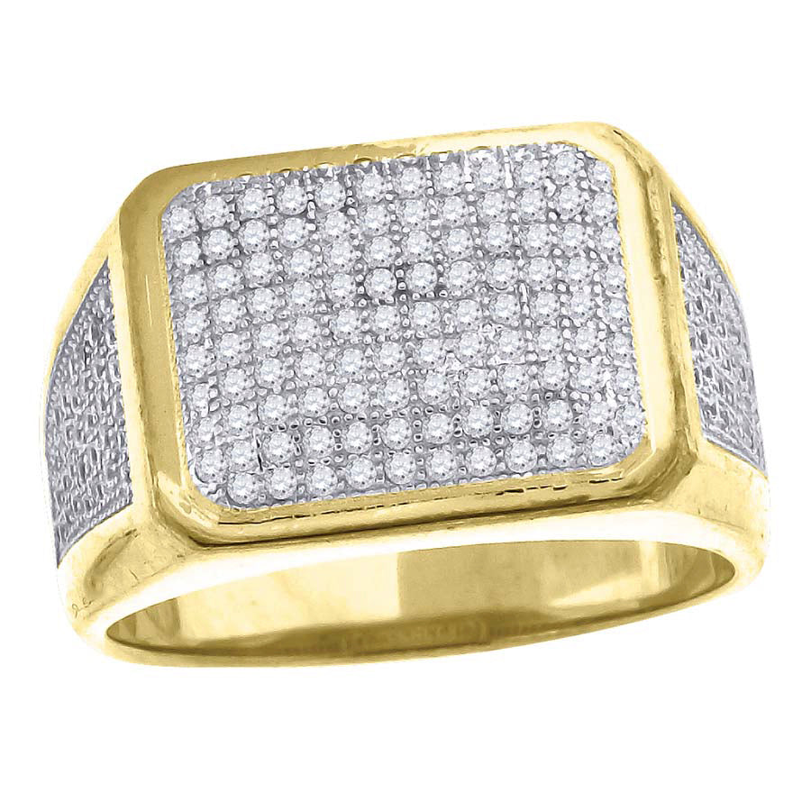 925-Yellow-Pl Micro-Pave Ring