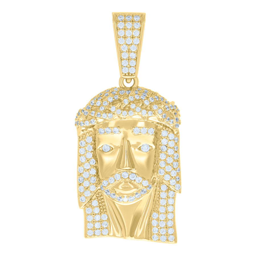 925-Jesus Face-Pendant Yellow