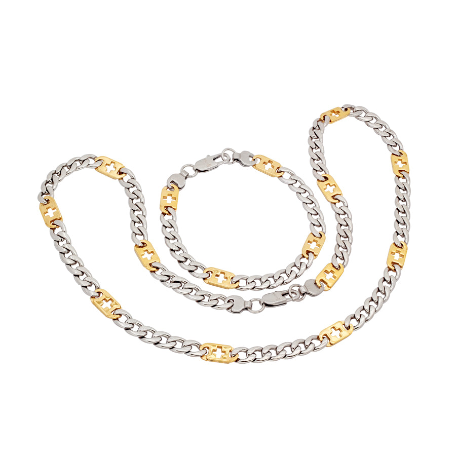 Stainless-Steel Brace/Necklace Set