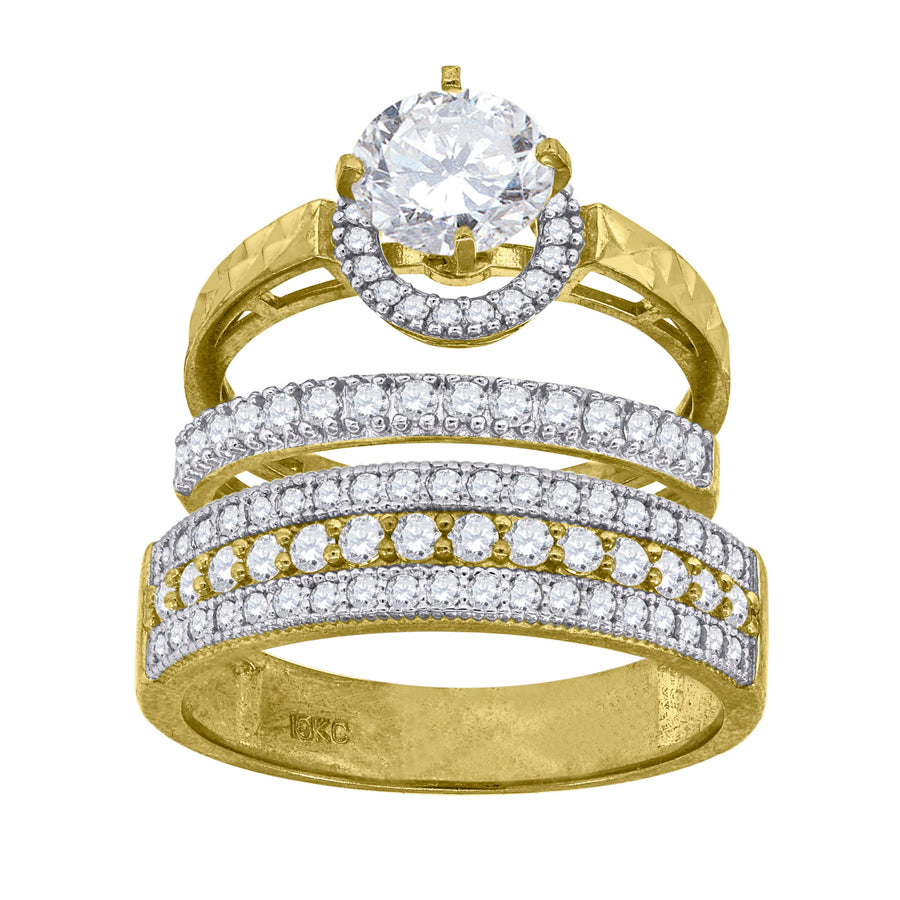 10Kt-Gold Trio Bridal Set