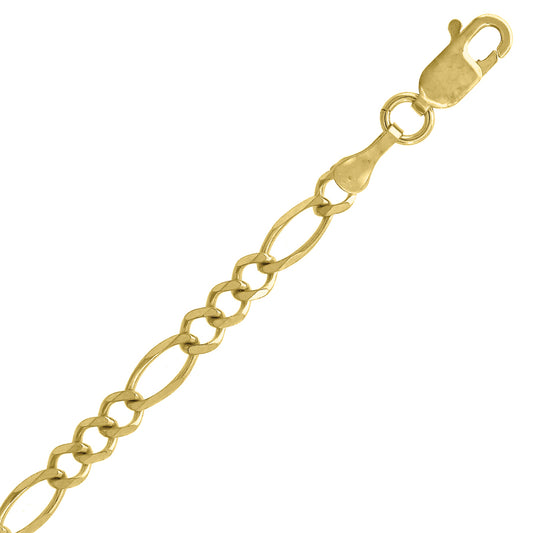 10kt-Gold Plain Figaro Chain 080-7"