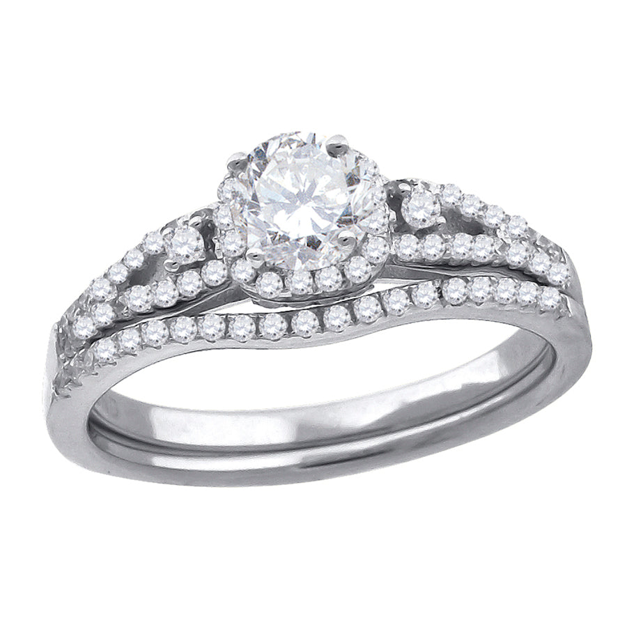 925 Sterling Silver Cz Duo Ring S6-S9