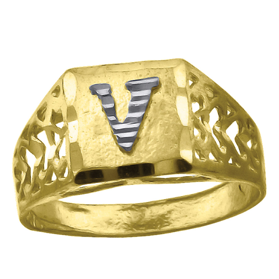 10Kt Gold Initial Ring