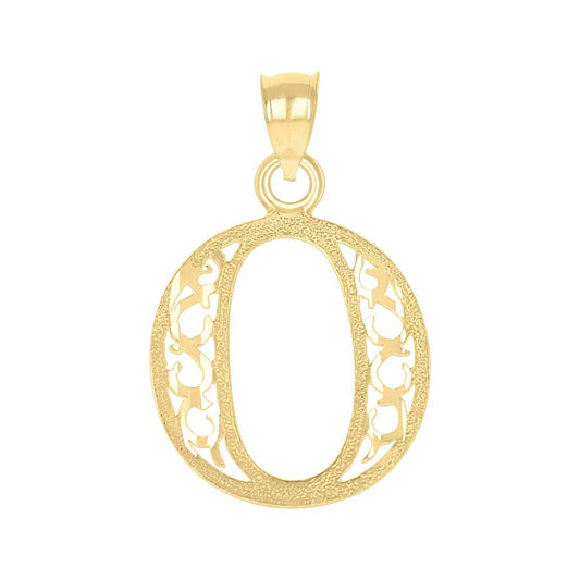 10K Gold Initial "O" Letter Pendant