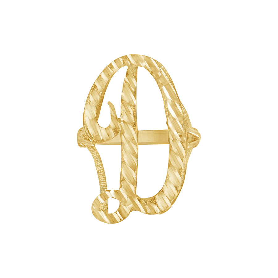 10Kt Gold Initial Letter "D" Ring