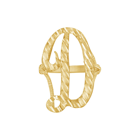 10Kt Gold Initial Letter "D" Ring