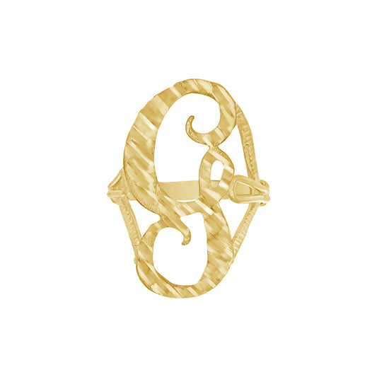 10Kt Gold Initial Letter "G" Ring