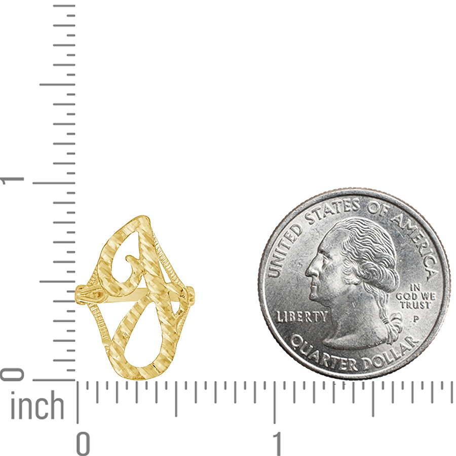 10Kt Gold Initial Letter "J" Ring