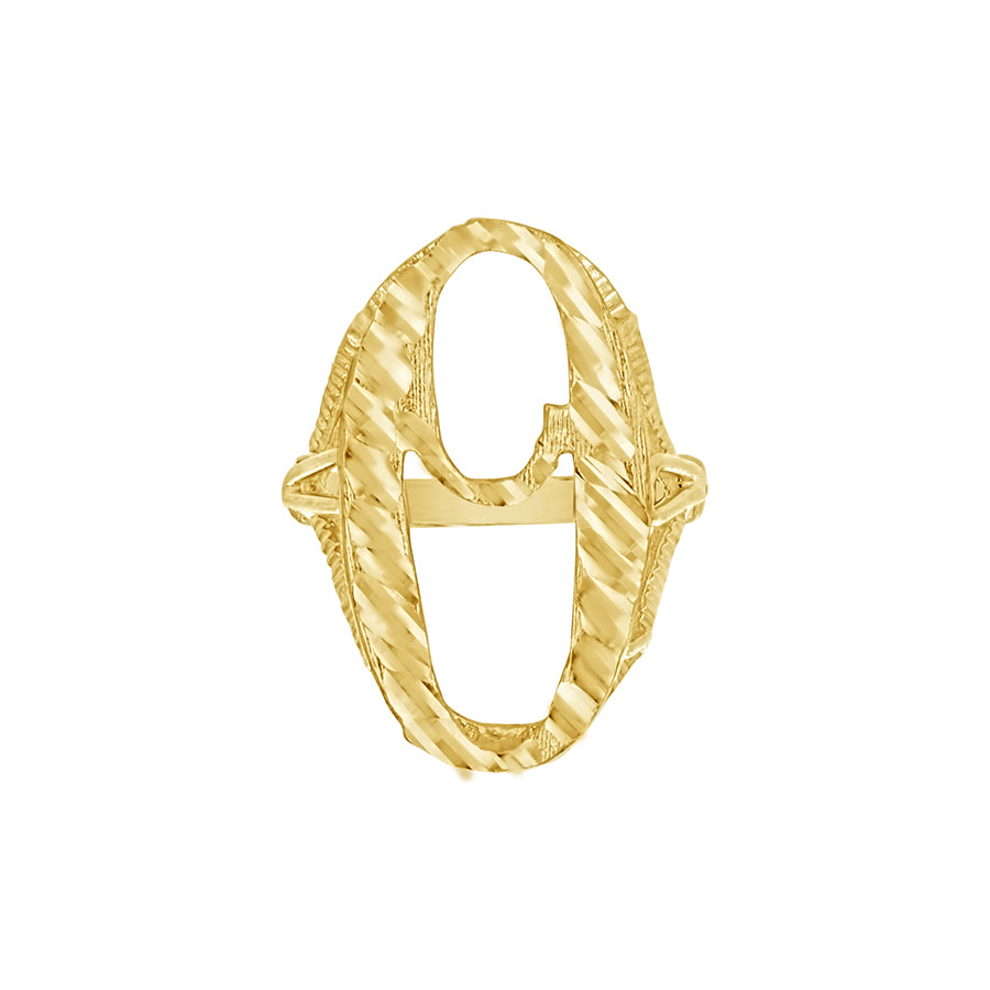 10Kt Gold Initial Letter "O" Ring