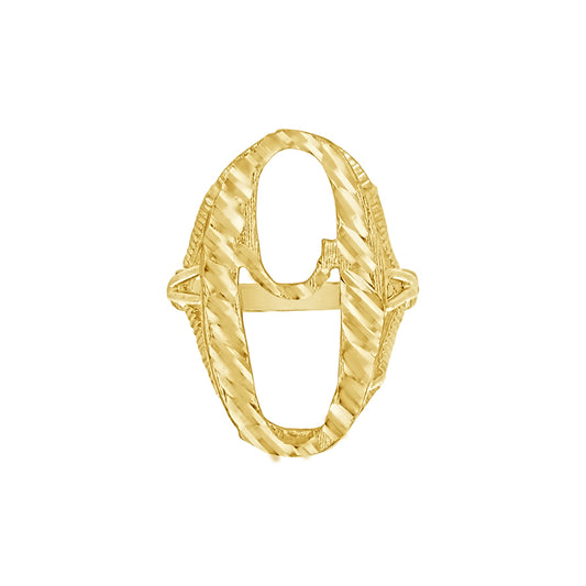 10Kt Gold Initial Letter "O" Ring