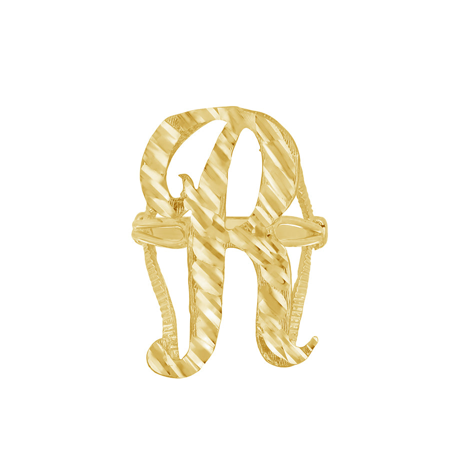 10Kt Gold Initial Letter "R" Ring