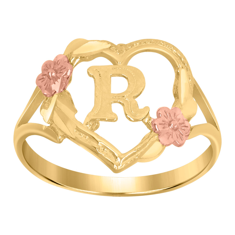 10Kt Gold Initial Letter Ring "R"