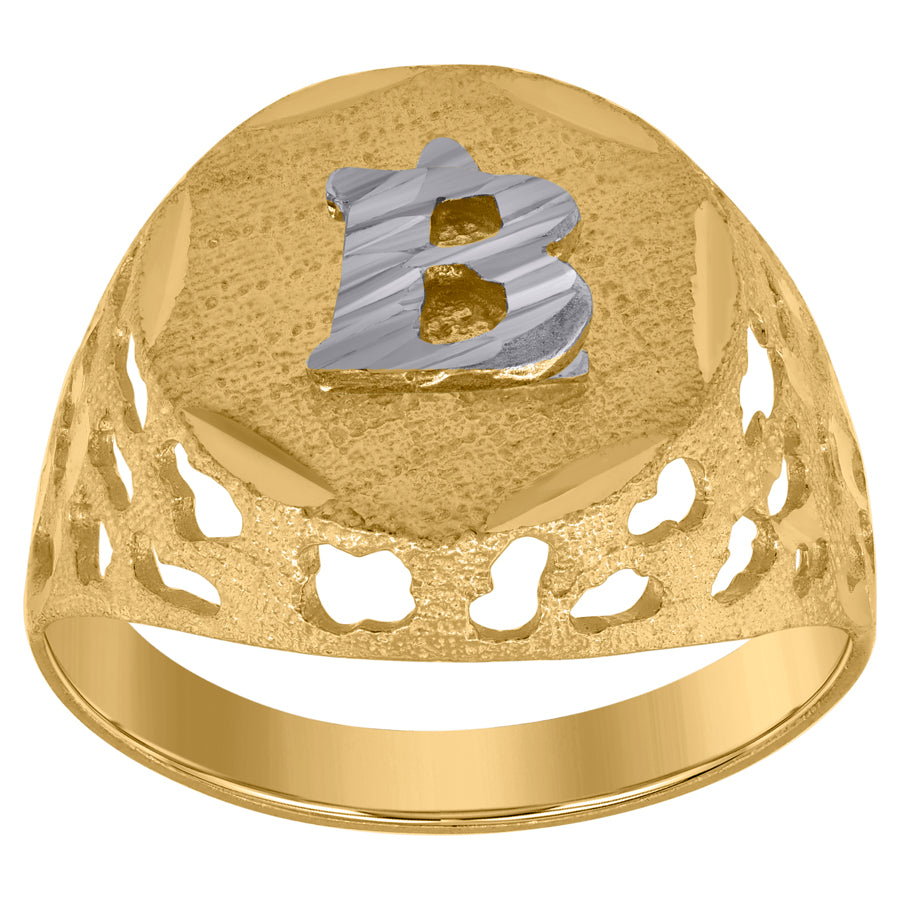 10Kt Gold Initial "B" Letter Ring