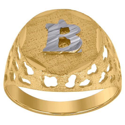10Kt Gold Initial "B" Letter Ring