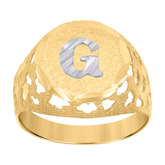 10Kt Gold Initial "G" Letter Ring
