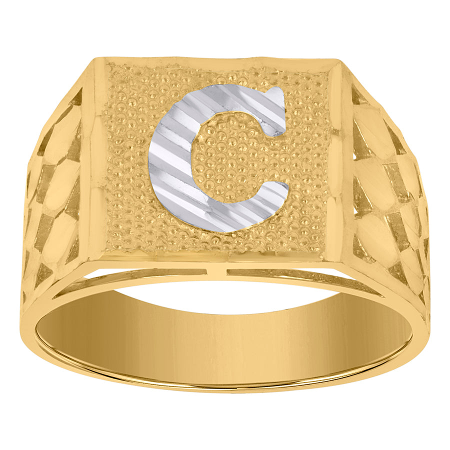 10Kt Gold Initial "C" Letter Ring