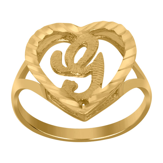 10Kt Gold Initial Letter "G" Ring