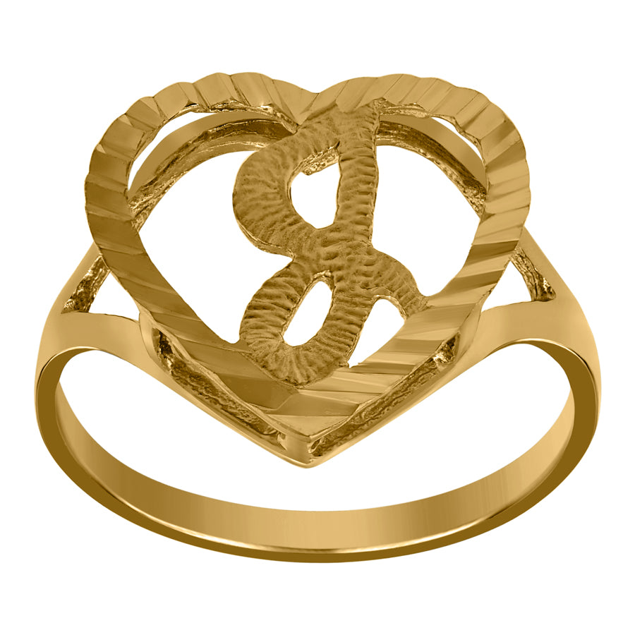 10Kt Gold Initial Letter "J" Ring