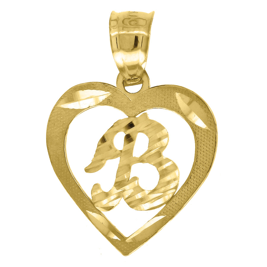 10Kt Gold Initial Pendant "B"