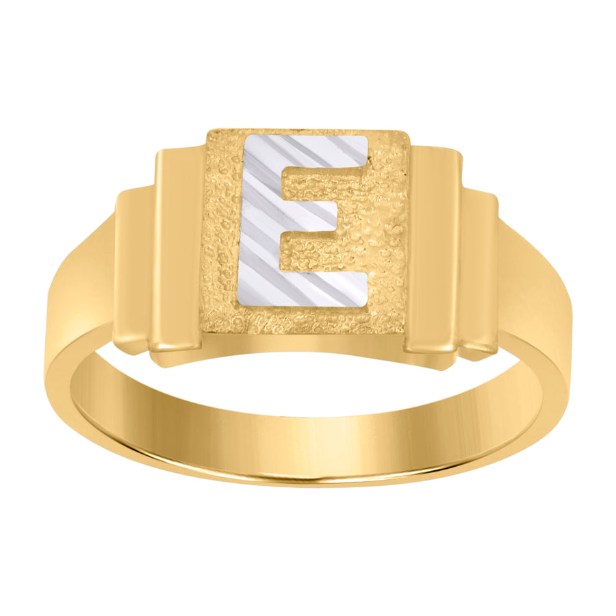 10Kt Gold Initial Letter Ring "E"