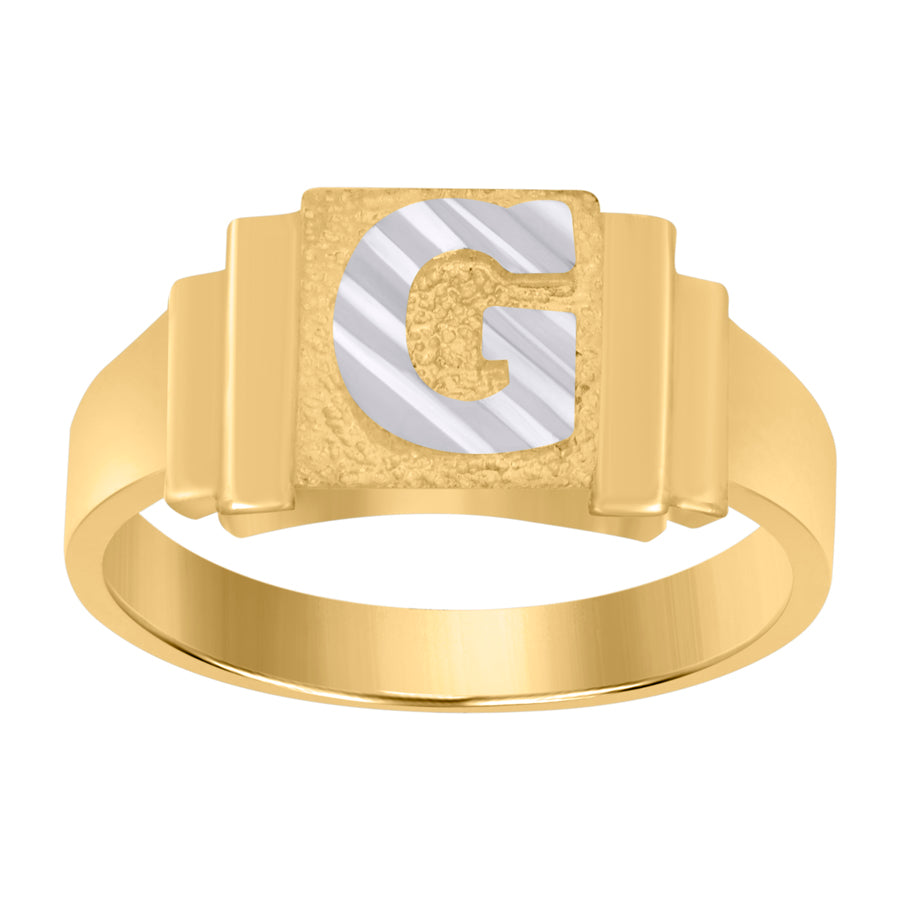10Kt Gold Initial Letter Ring "G"