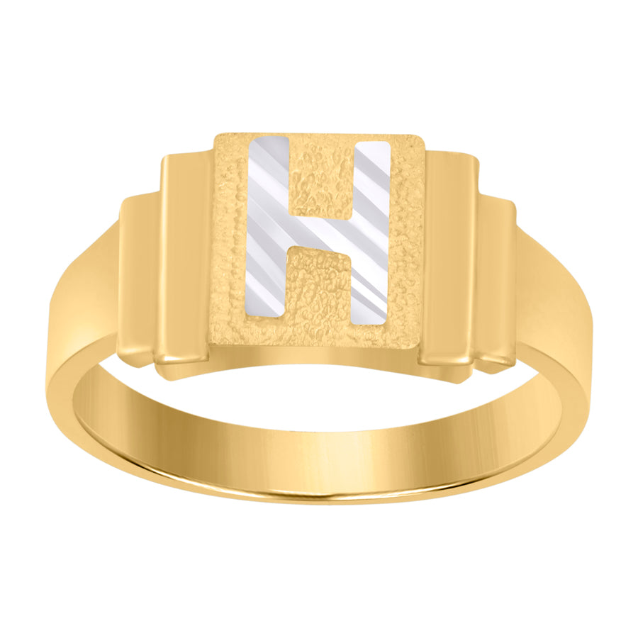 10Kt Gold Initial Letter Ring "H"