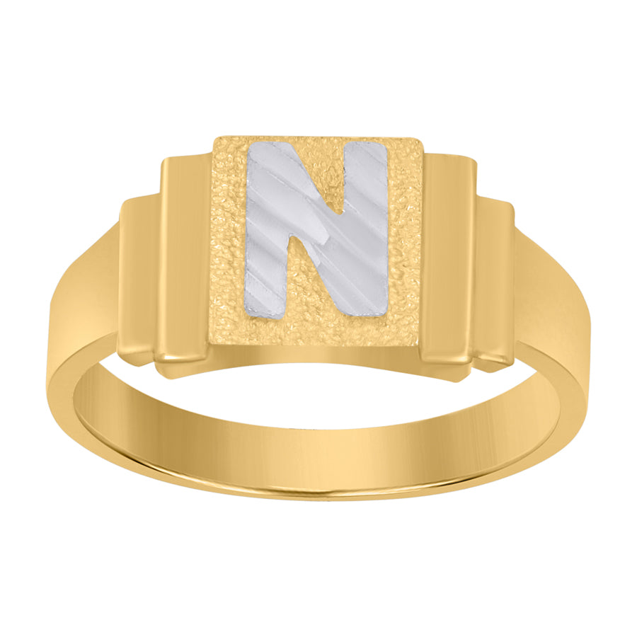 10Kt Gold Initial Letter Ring "N"