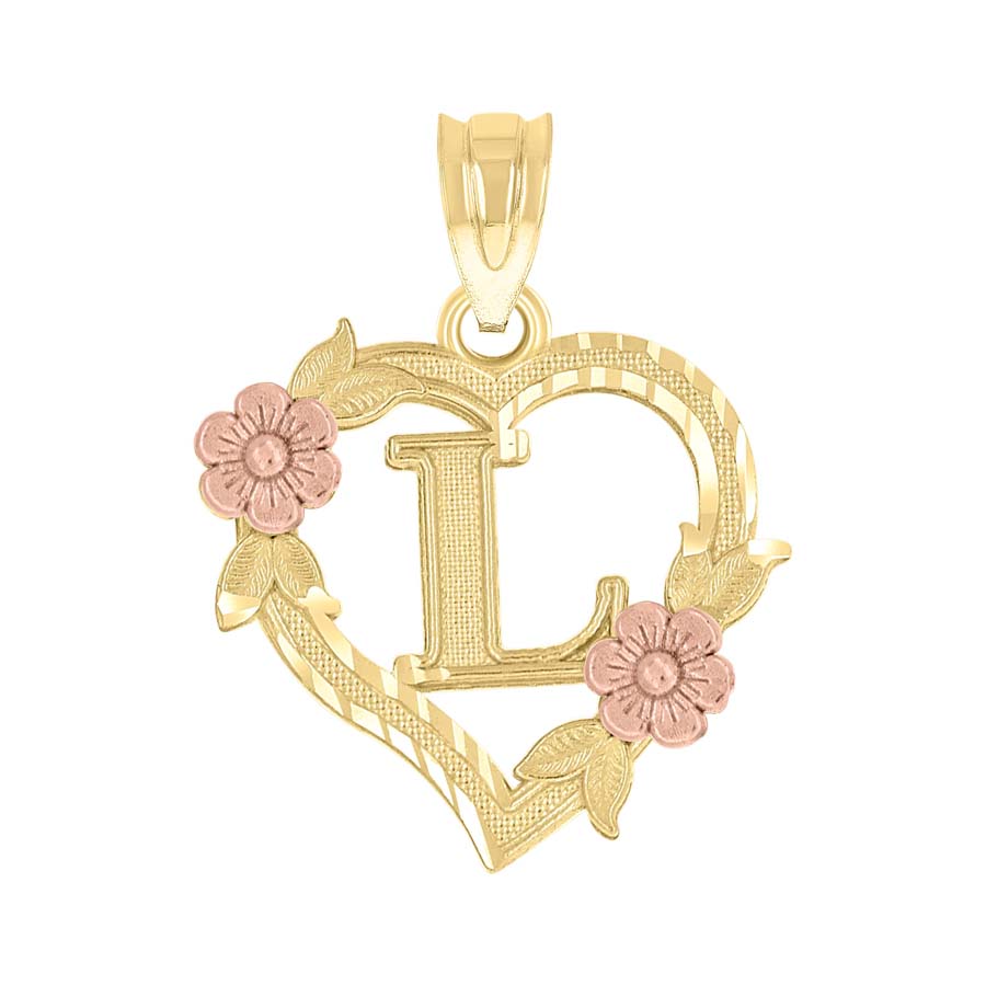 10Kt Gold Initial Pendant "L"