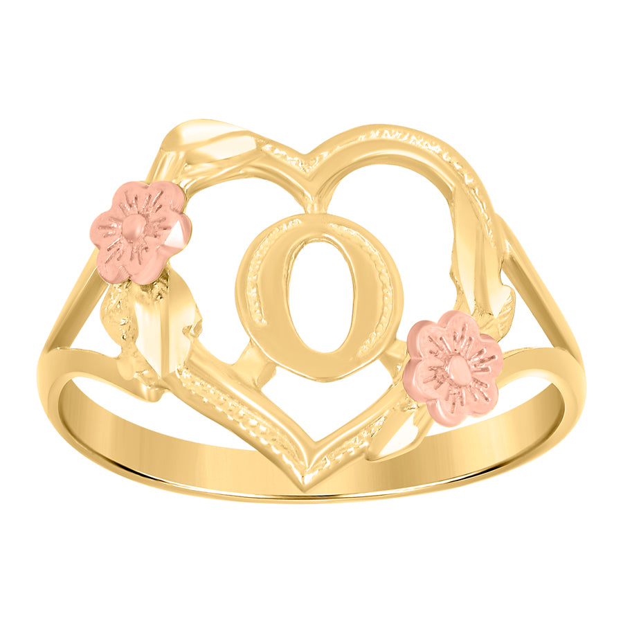 10Kt Gold Initial Letter Ring "O"