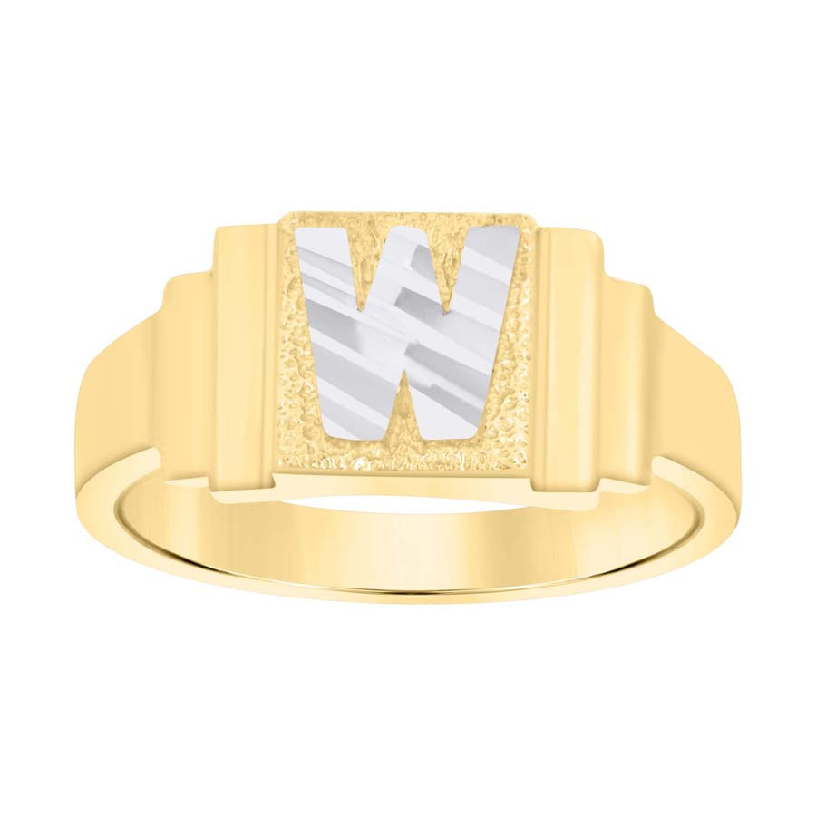 10Kt Gold Initial Letter Ring "W"